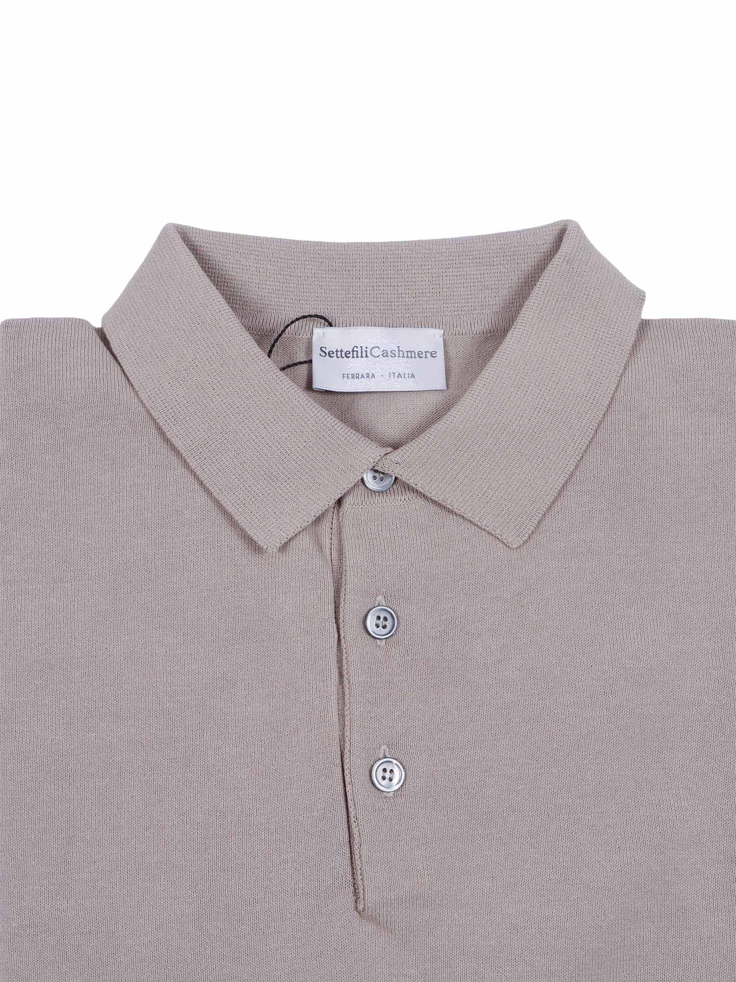 Short-Sleeved Polo Shirt With Tubular Hem And Side Slits Grey Cotton M/c