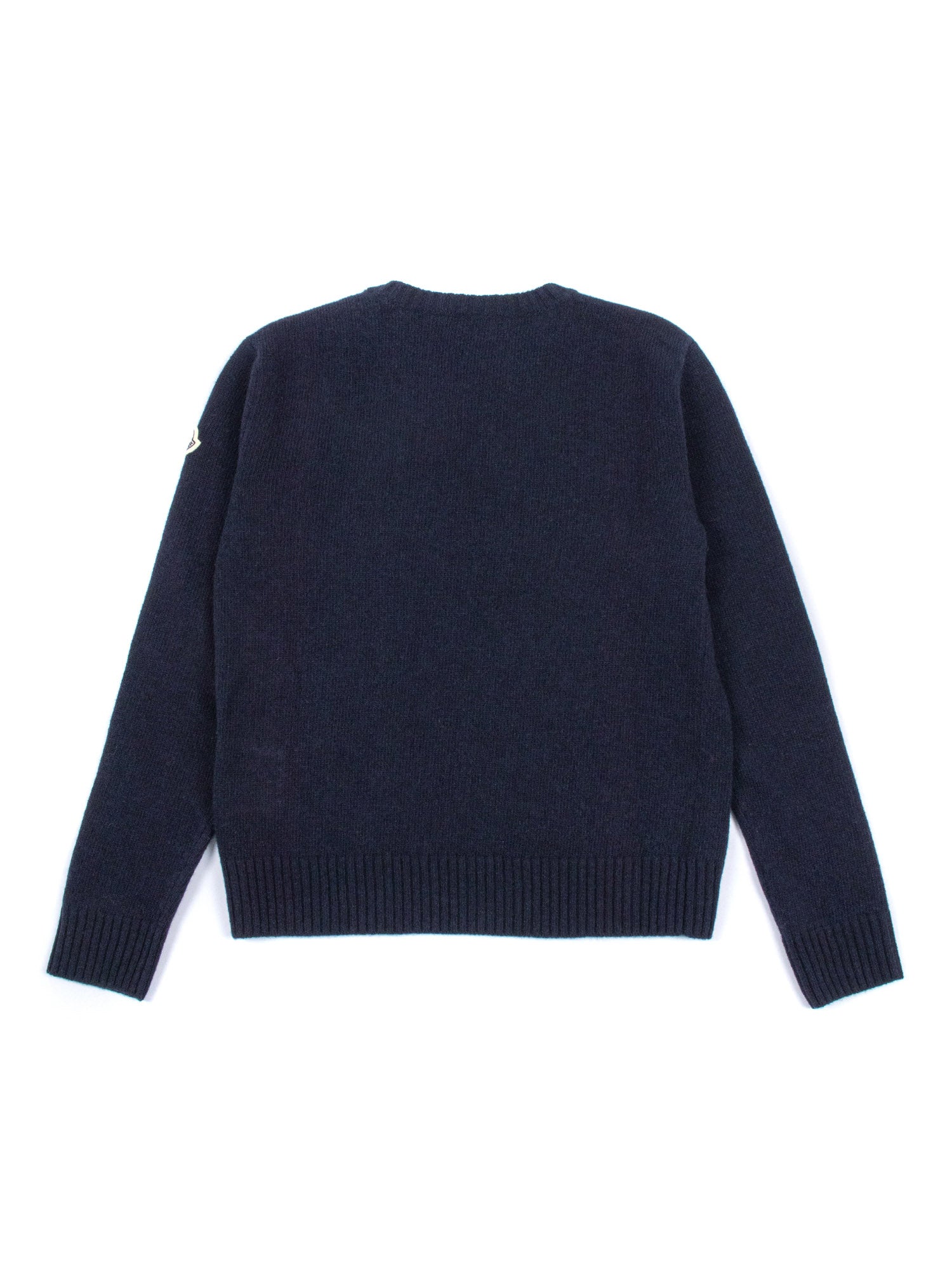 Crew Neck Blue Cotton Fabric 2 Virgin Wool Crewneck