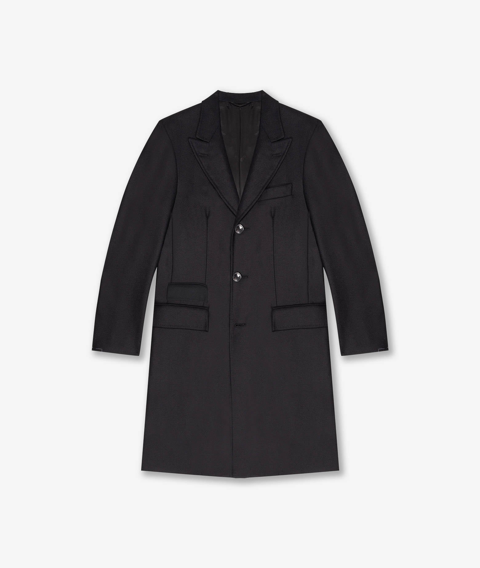 Tailored Wool And Cashmere Coat Vinson Black Single Breasted