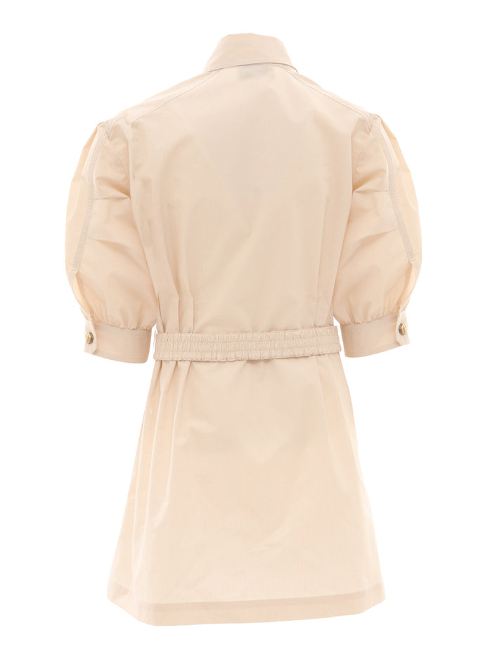 DRESS Beige Polyester Cotton