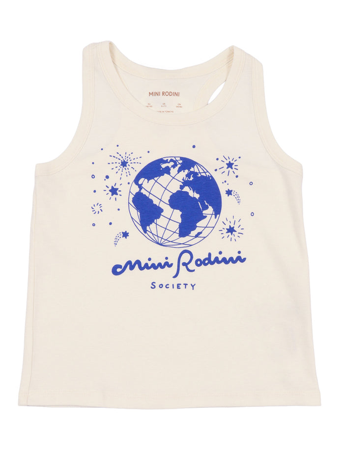 Mini Rodini Society Sp Tank White Organic Cotton Top