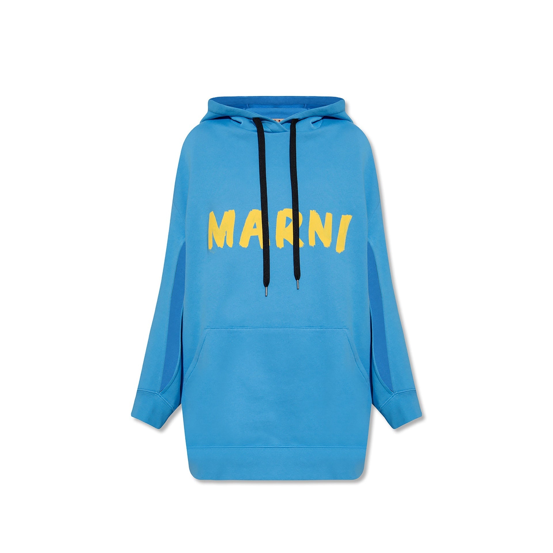 Oversize Hooded Sweatshirt Blue Cotton