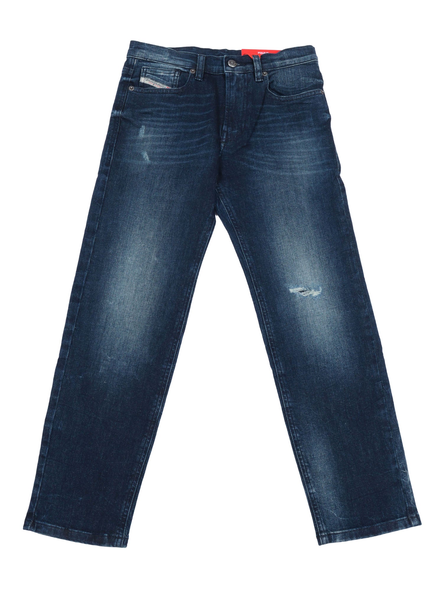 5 Pockets Blue Cotton Elastane Jean