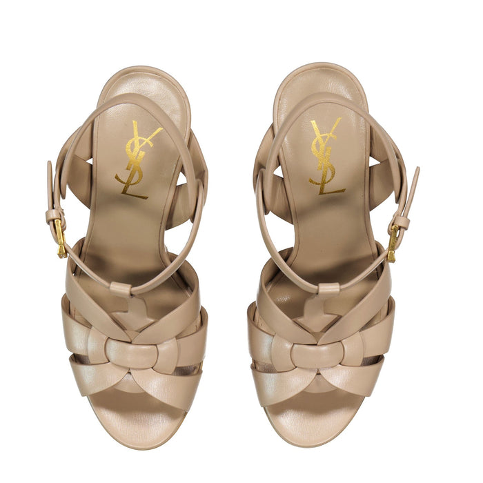 Tribute Leather Sandals Beige Calf