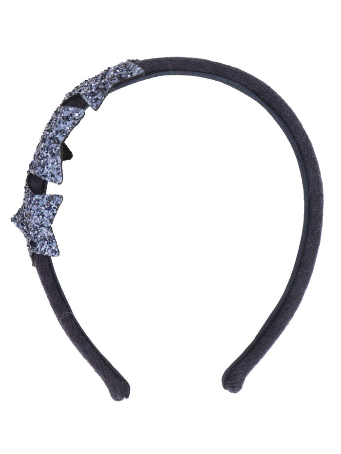 Glitter Star Headband Blue Cotton