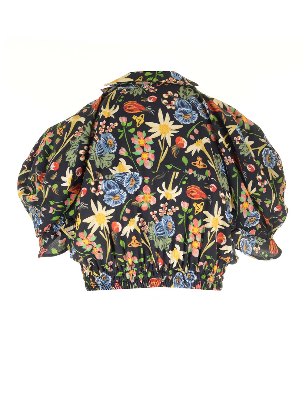 crop top Folk Flower White Viscose Tops