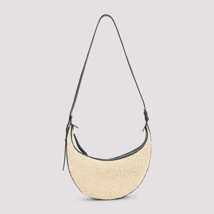 Augustina Small Shoulder Bag Black Raffia
