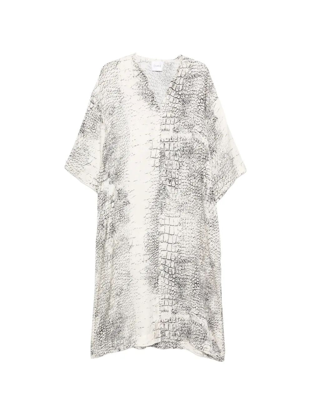 Neck Animalier Dress White