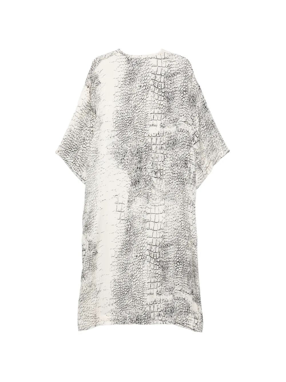 Neck Animalier Dress White