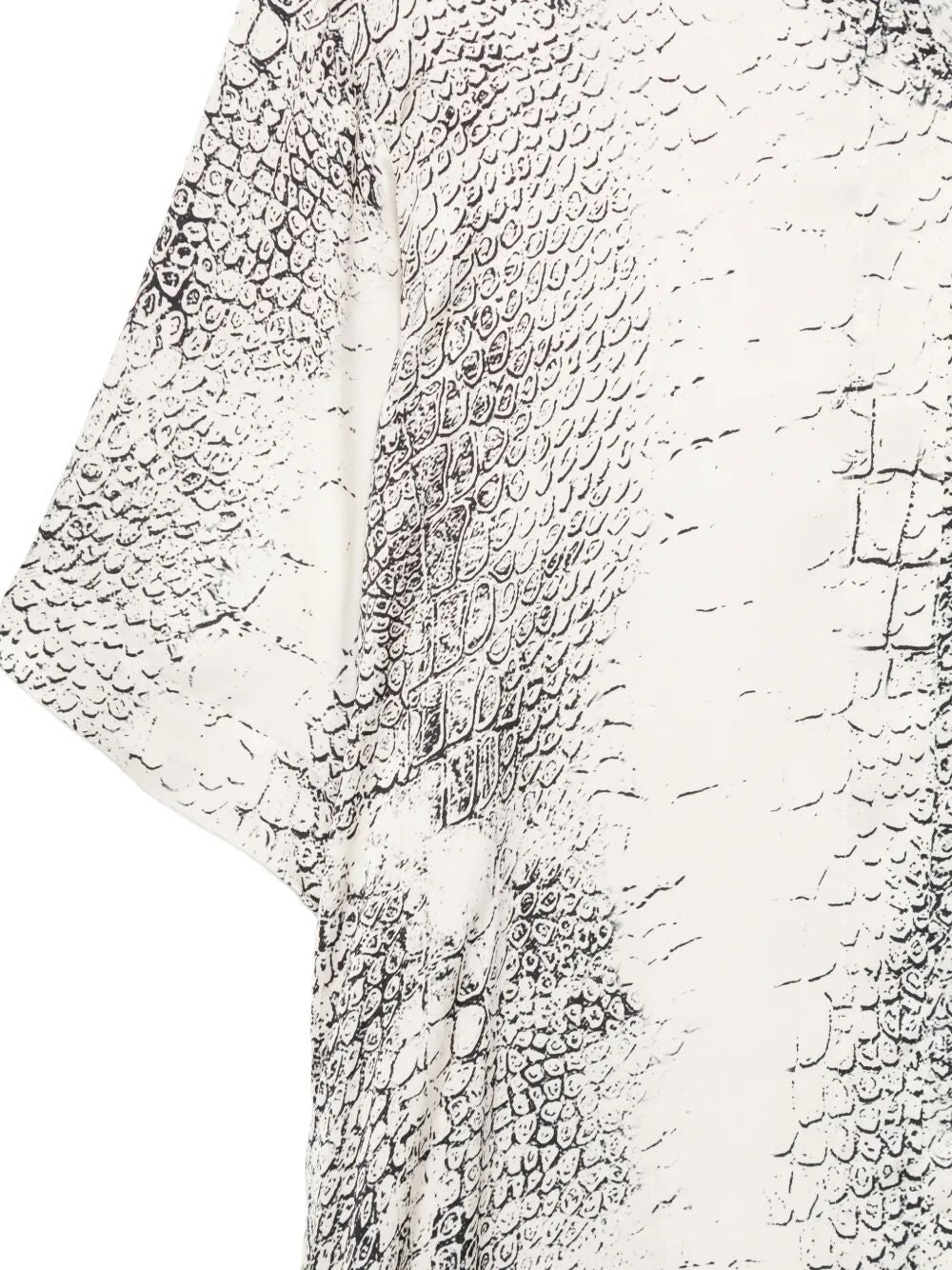 Neck Animalier Dress White