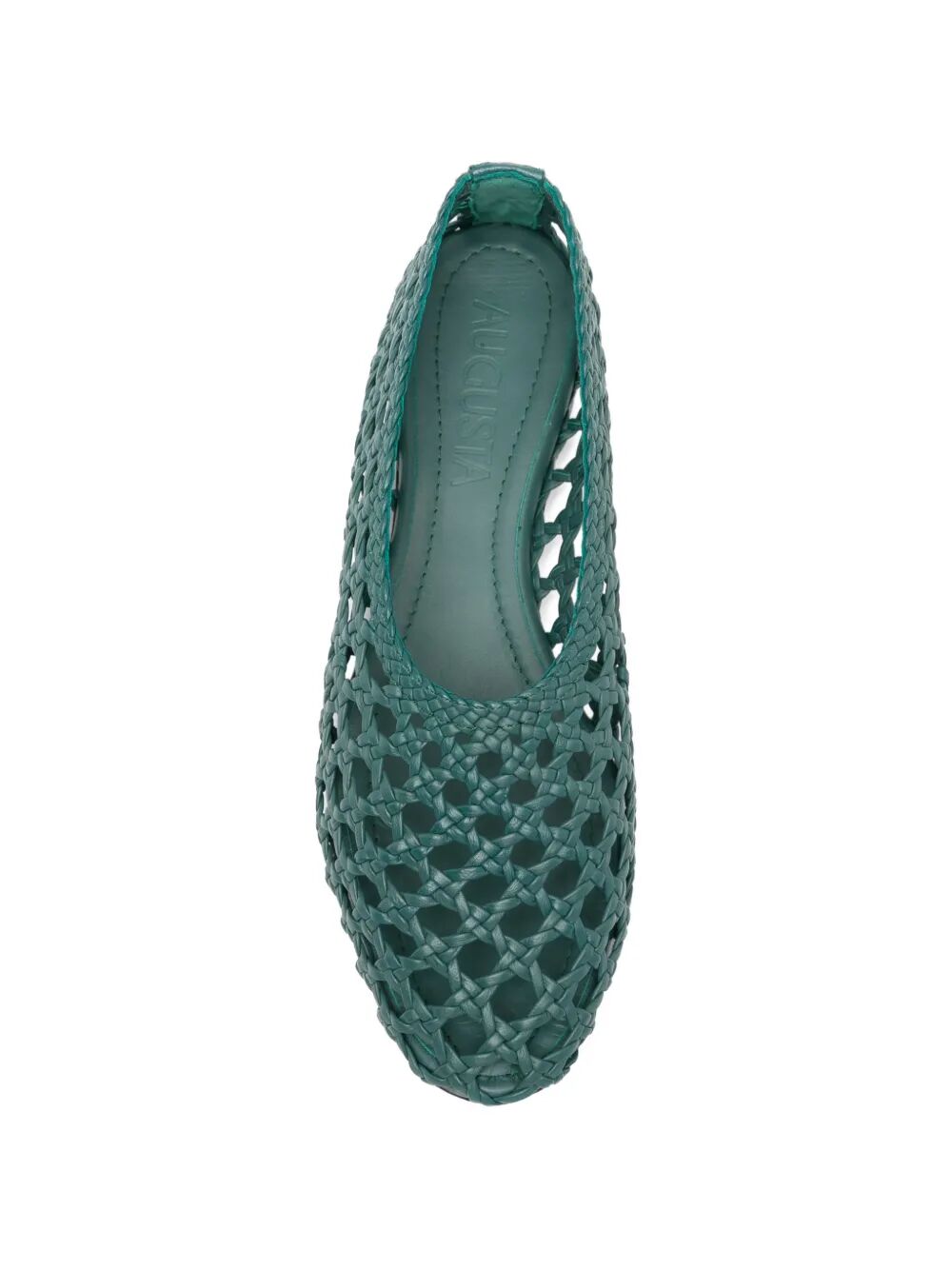 Ava Woven Jadegreen Green Leather Shoe