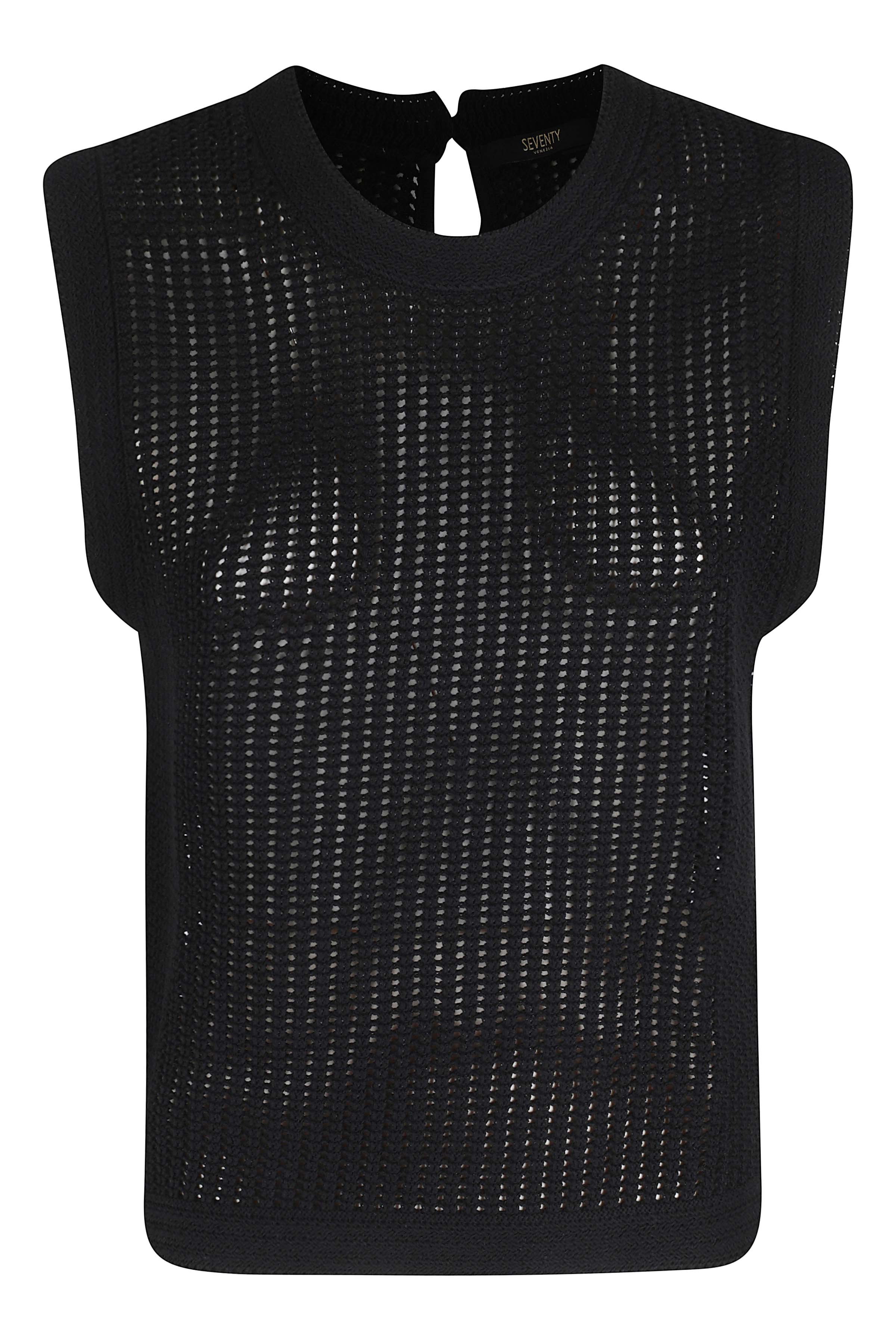 Girocollo Smanicato Black Cotone Gilet