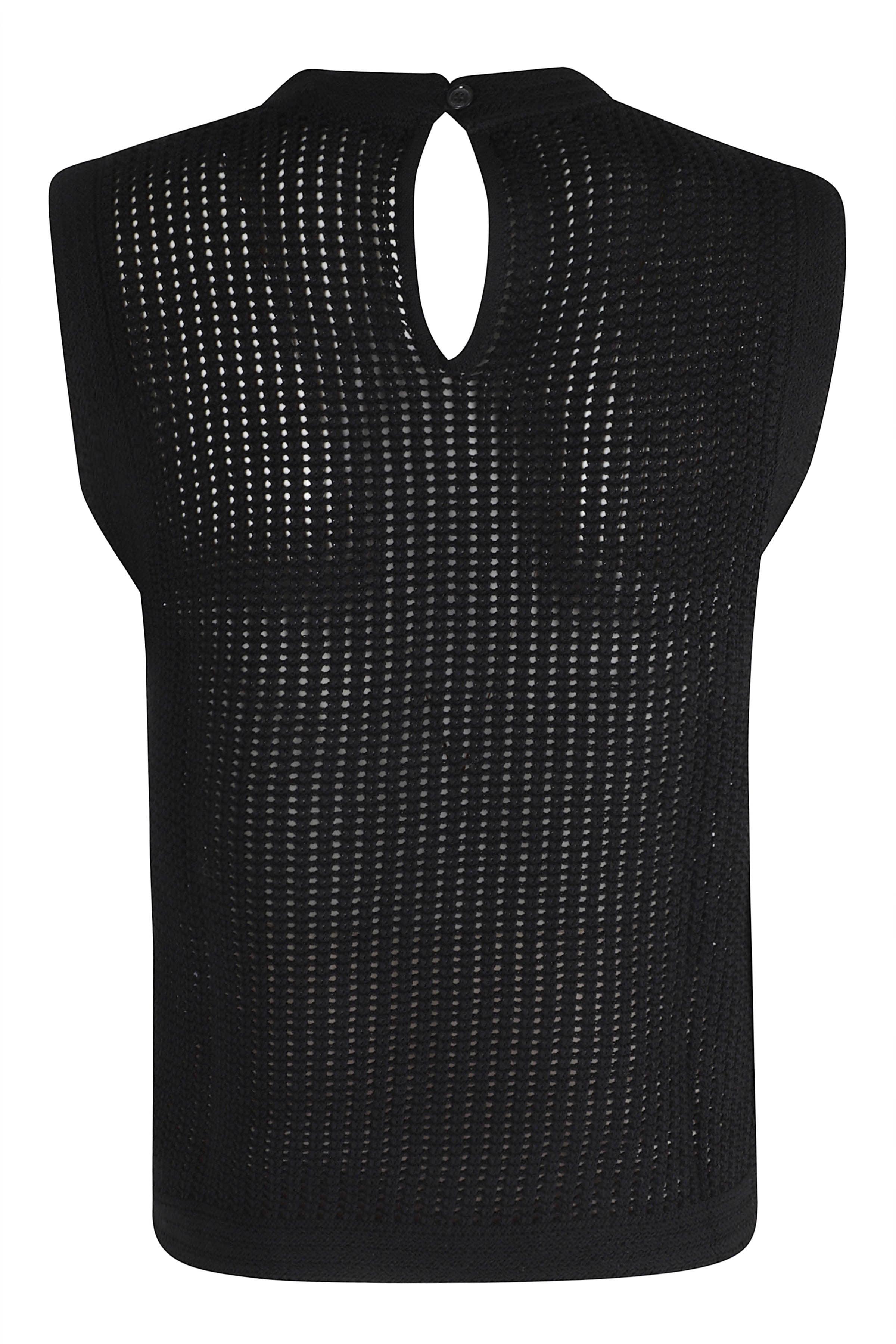 Girocollo Smanicato Black Cotone Gilet