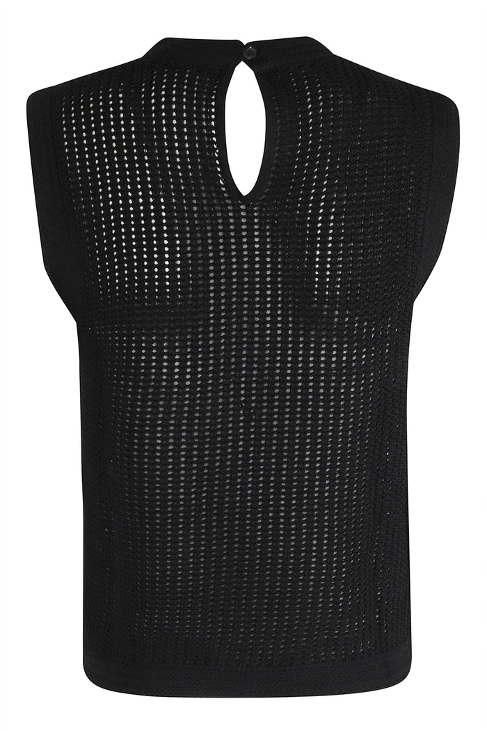Girocollo Smanicato Black Cotone Gilet