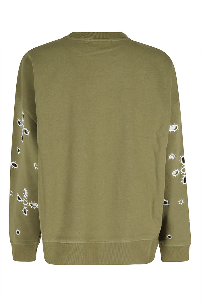 Jix Embroidered Sweatshirt Green Felpa