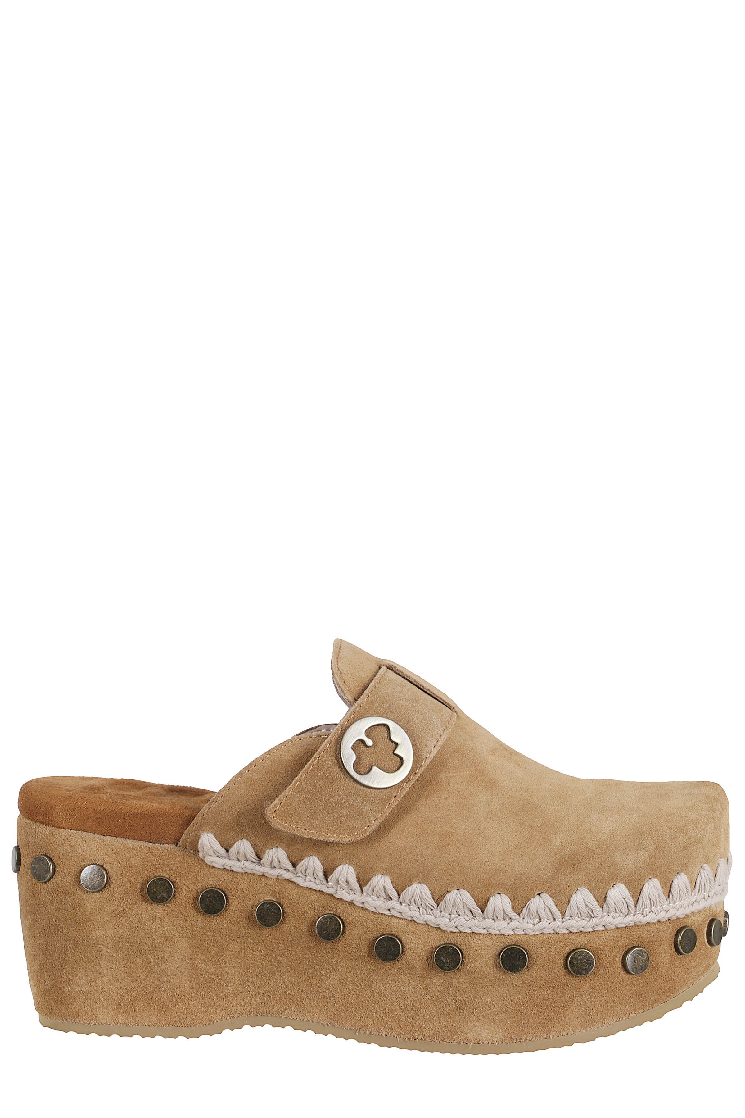 Clog Plain Suede Brown Gomma Calzature
