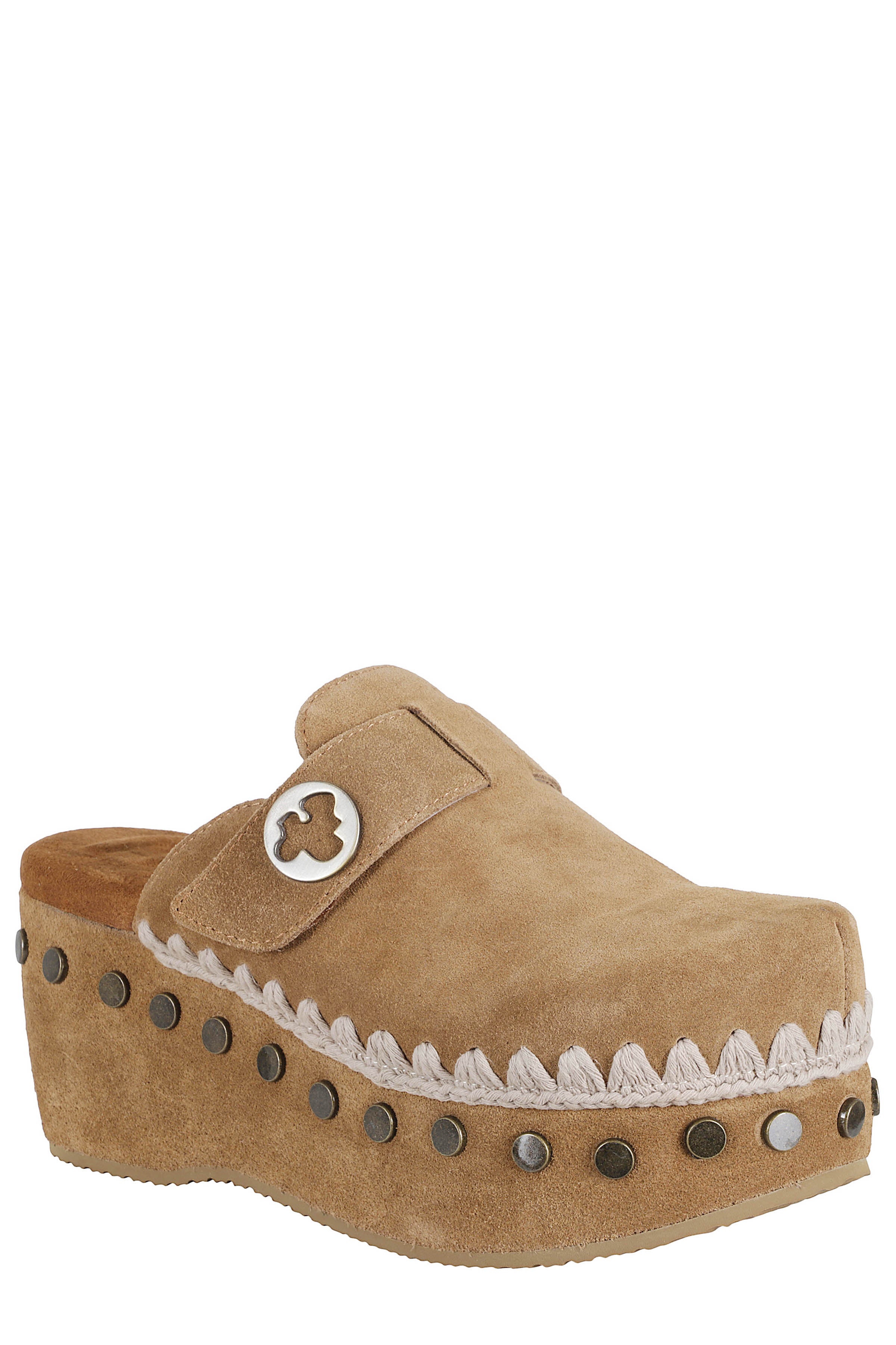 Clog Plain Suede Brown Gomma Calzature
