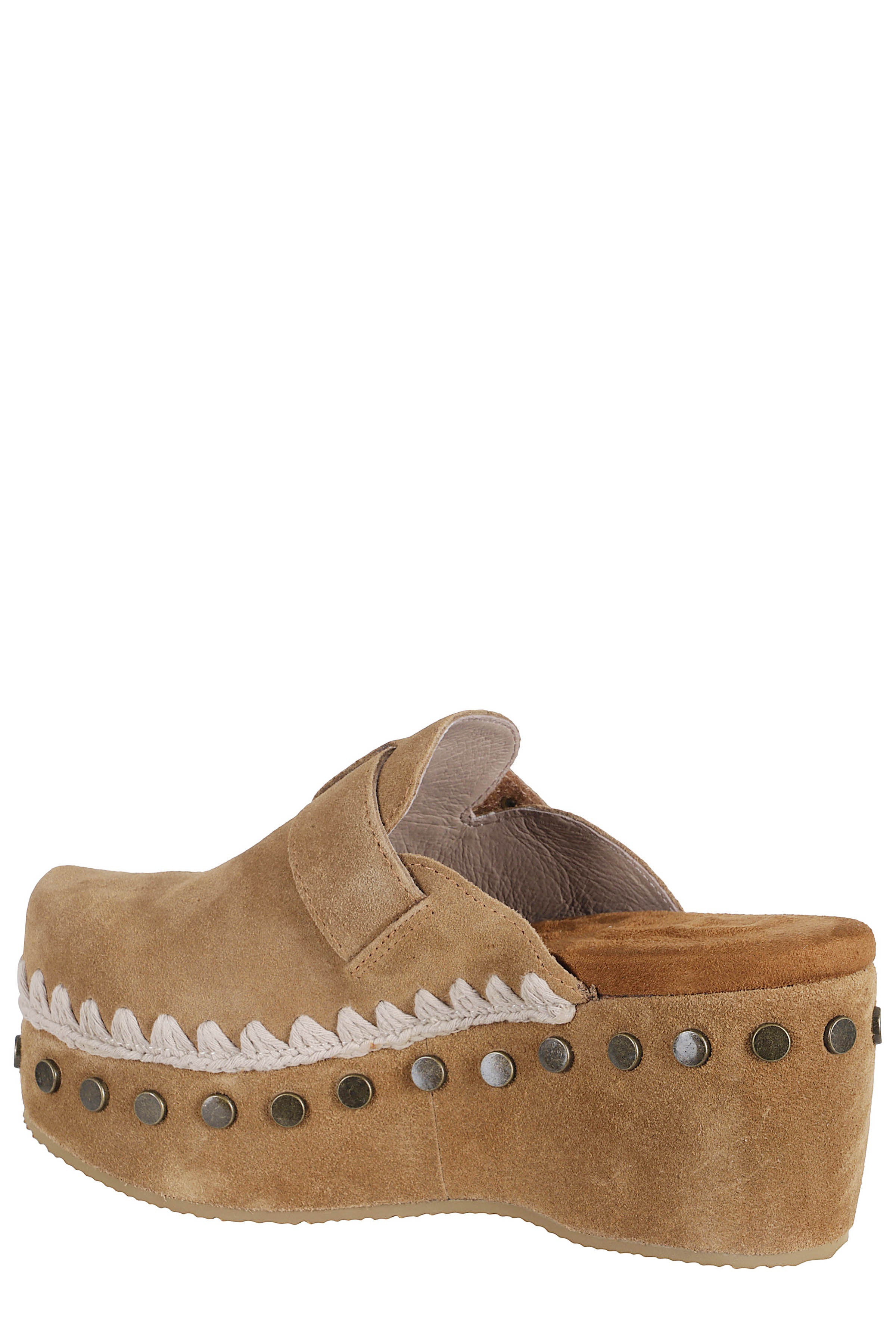 Clog Plain Suede Brown Gomma Calzature