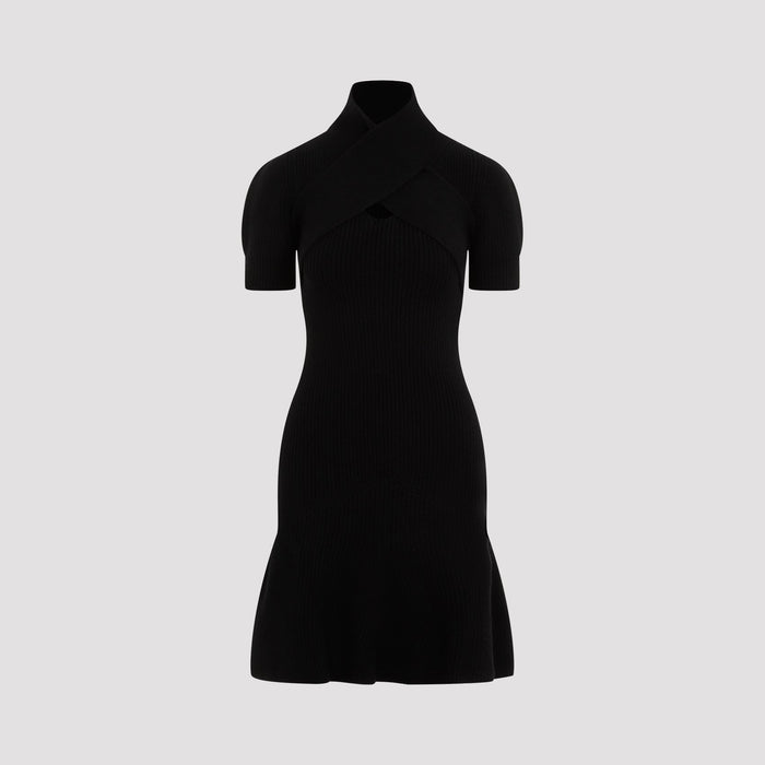 Patou Scarf Draped Dress Wool