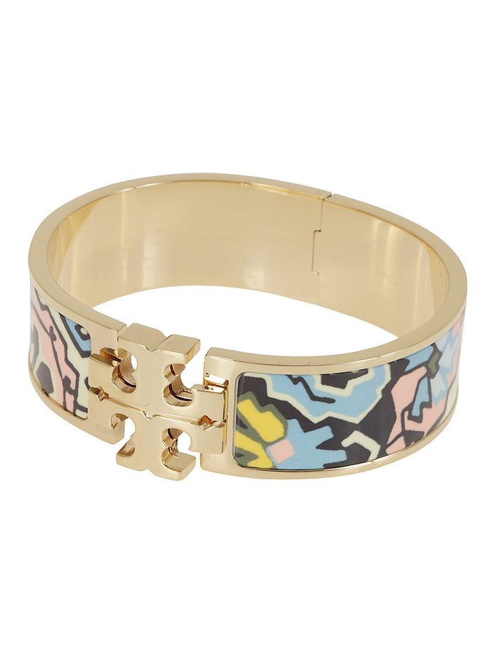 Kira Enamel Wide Bracelet Metallic Stainless Steel Bracciale