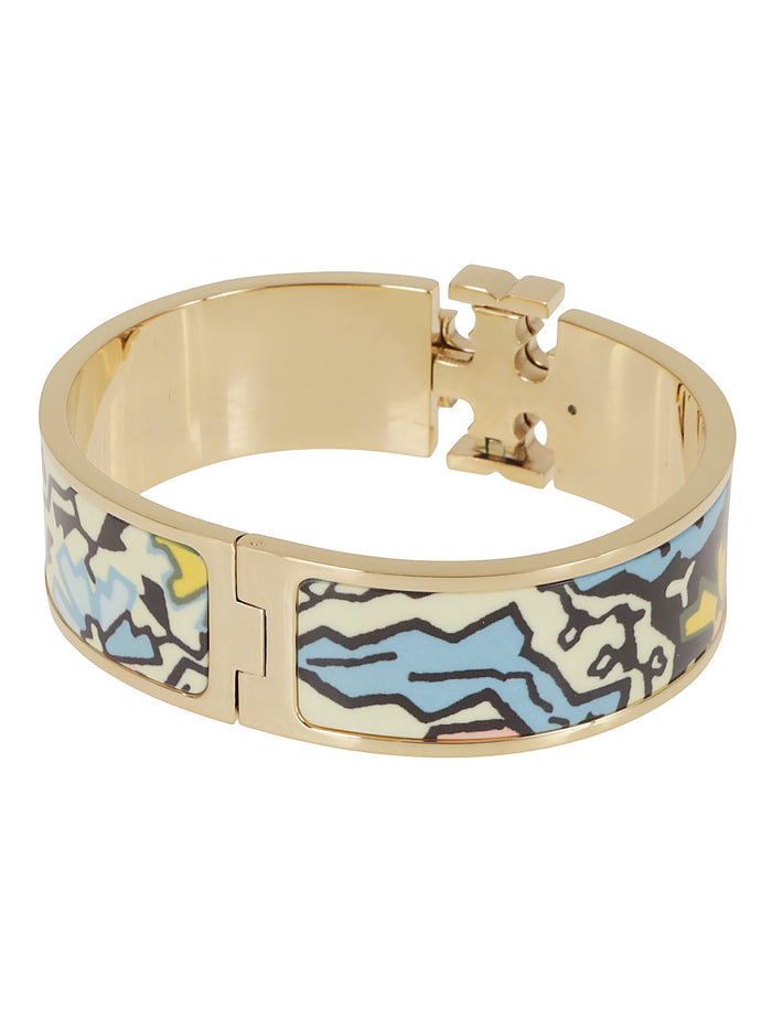 Kira Enamel Wide Bracelet Metallic Stainless Steel Bracciale