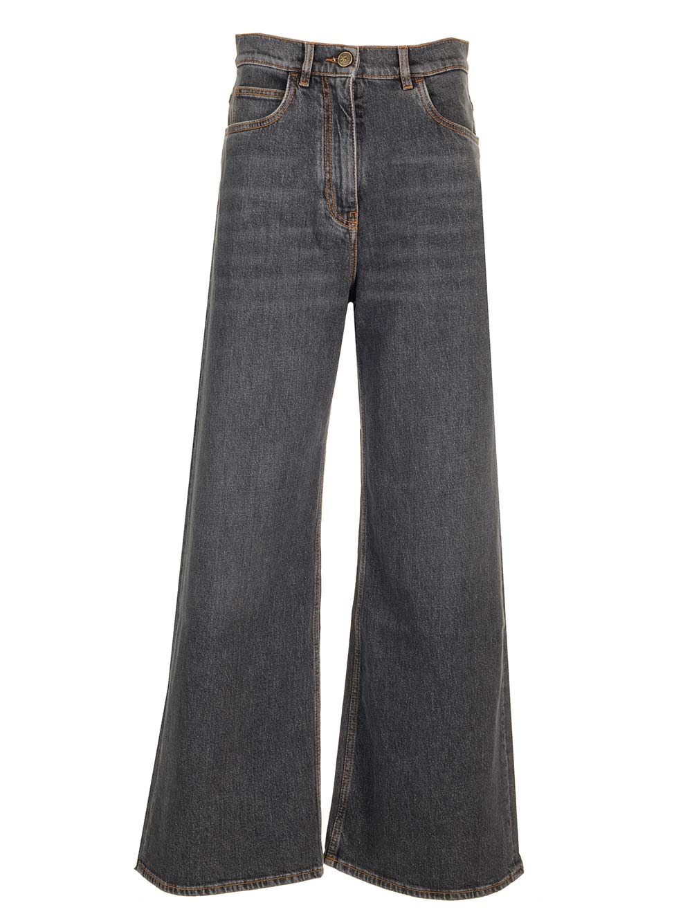 Wide Leg Jeans Grey " Cotone Elastan"