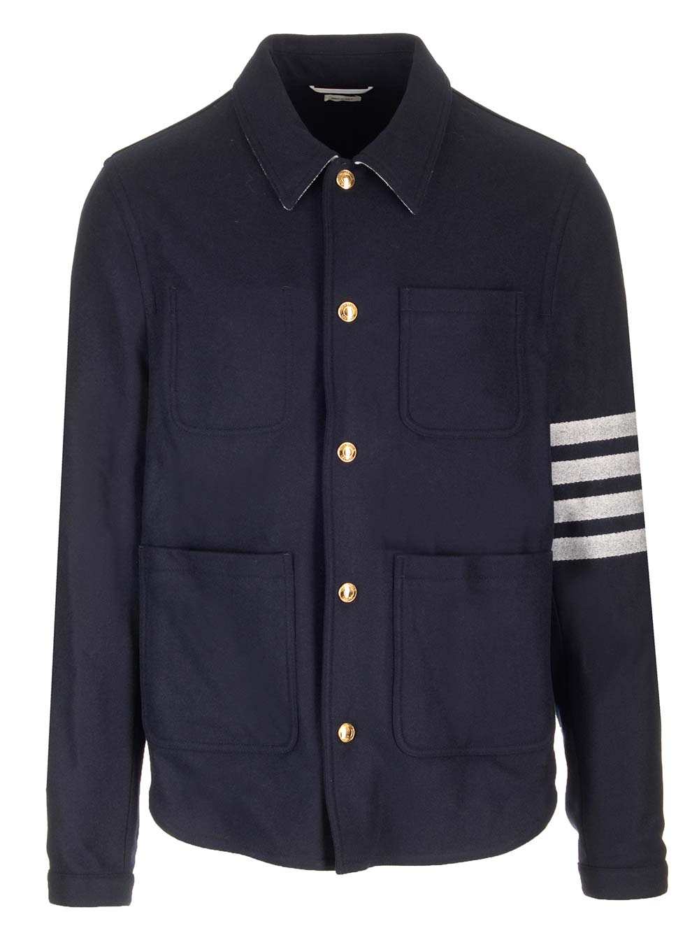Wool Cashmere 4-Bar Utility Jacket Blue