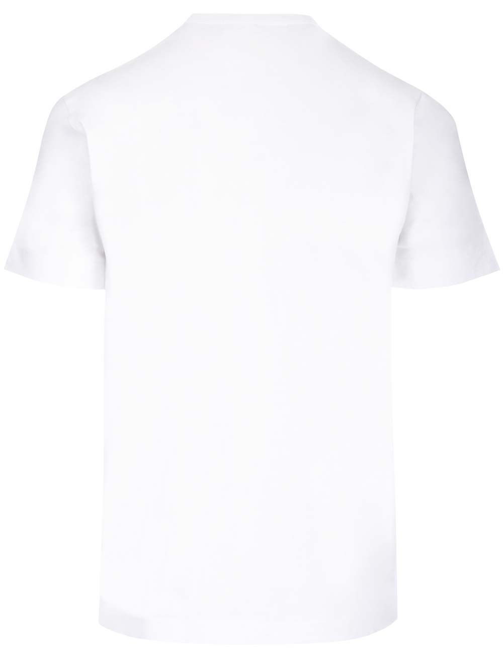 T-Shirt With Small Red Heart White Cotton