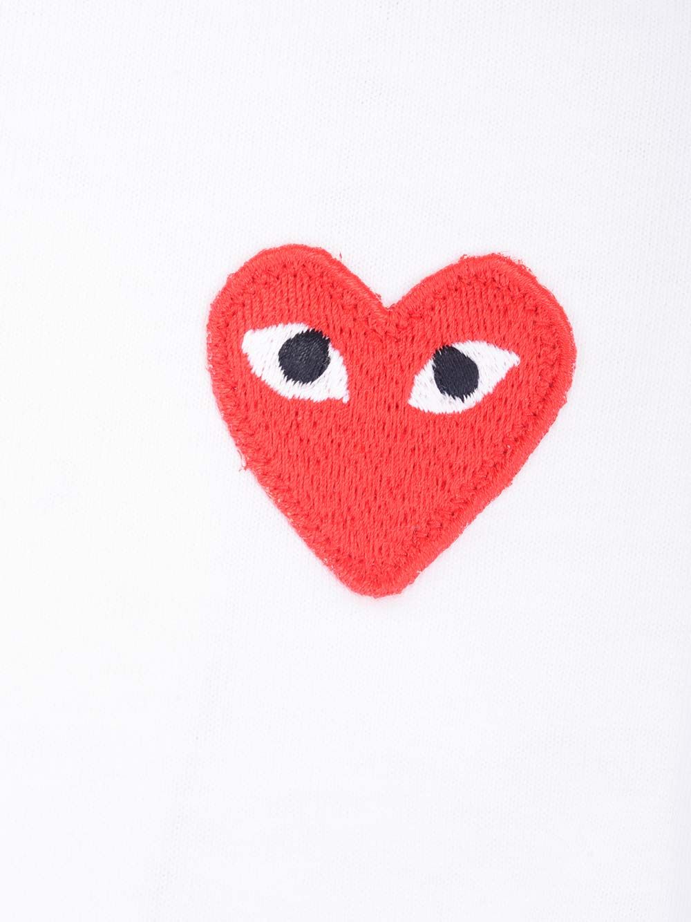 T-Shirt With Small Red Heart White Cotton