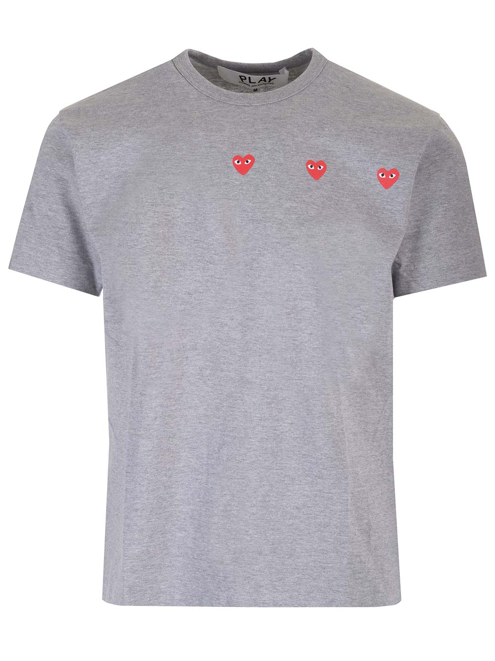 T-shirt with red hearts Grey Cotton