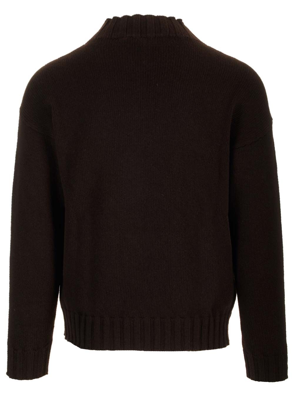 Bicolor Sweater Black Virgin Wool