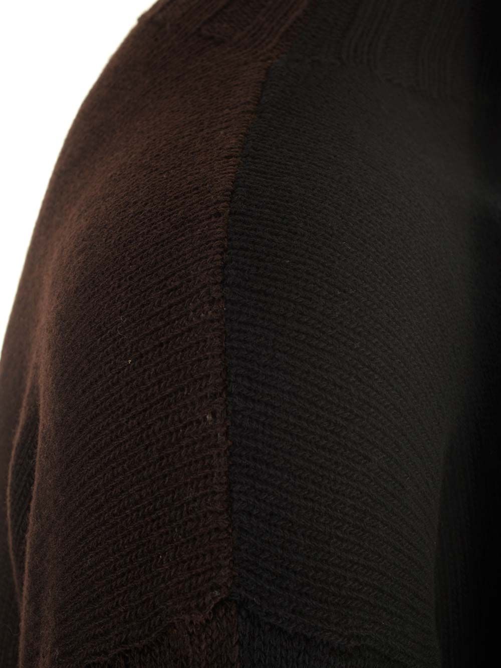 Bicolor Sweater Black Virgin Wool