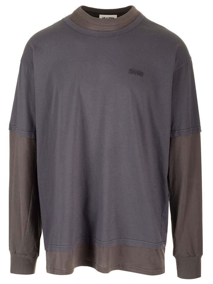 Sweater Two-Tone Cotton Blue Co (k) T-shirt