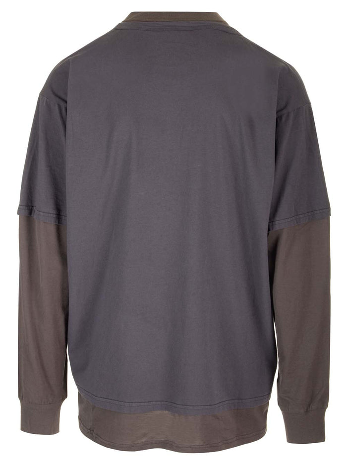 Sweater Two-Tone Cotton Blue Co (k) T-shirt