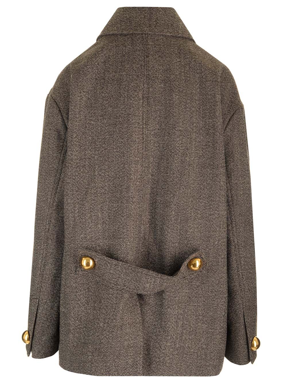 wool and cotton caban Brown New Coat