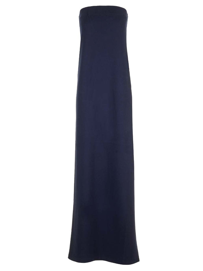 Long sleeveless dress Blue Cotton Spandex