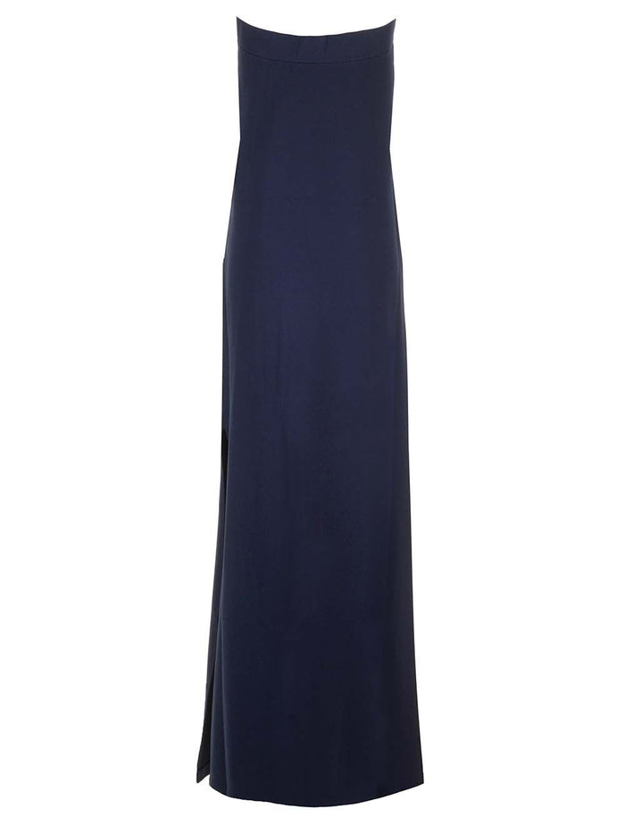 Long sleeveless dress Blue Cotton Spandex