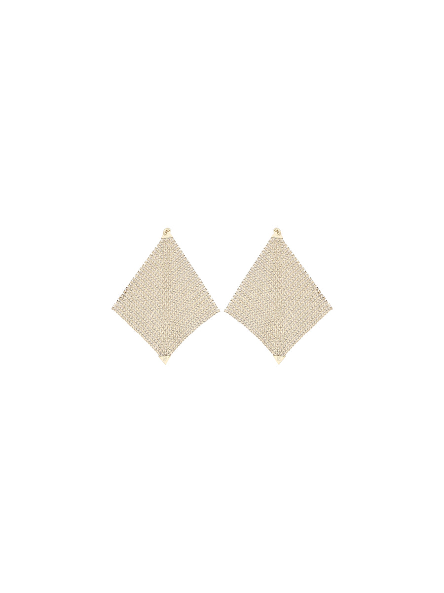 Earrings Pixel Chainmail Gold Brass
