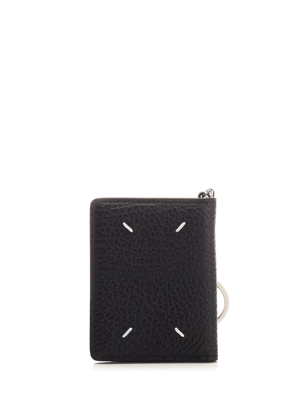 Four Stitches Black Leather Wallet