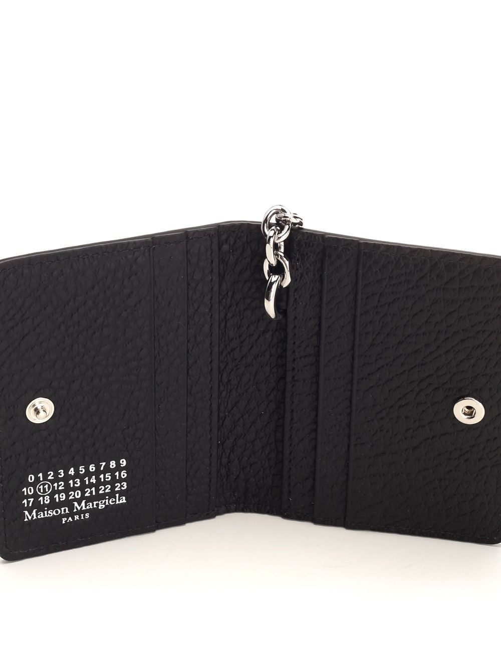 Four Stitches Black Leather Wallet