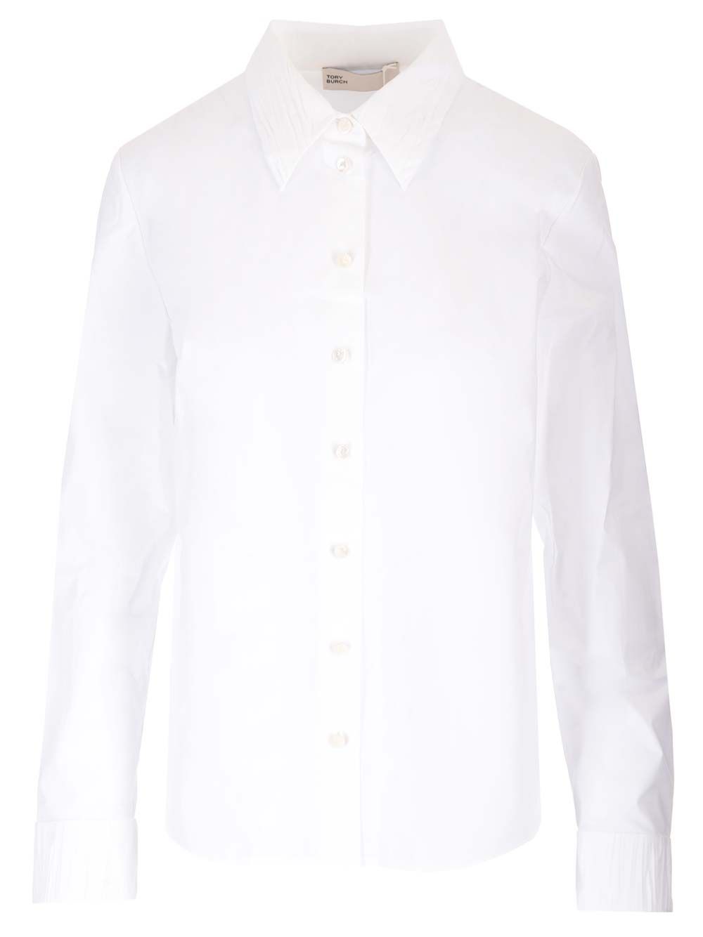 crimped collar shirt White Cotton