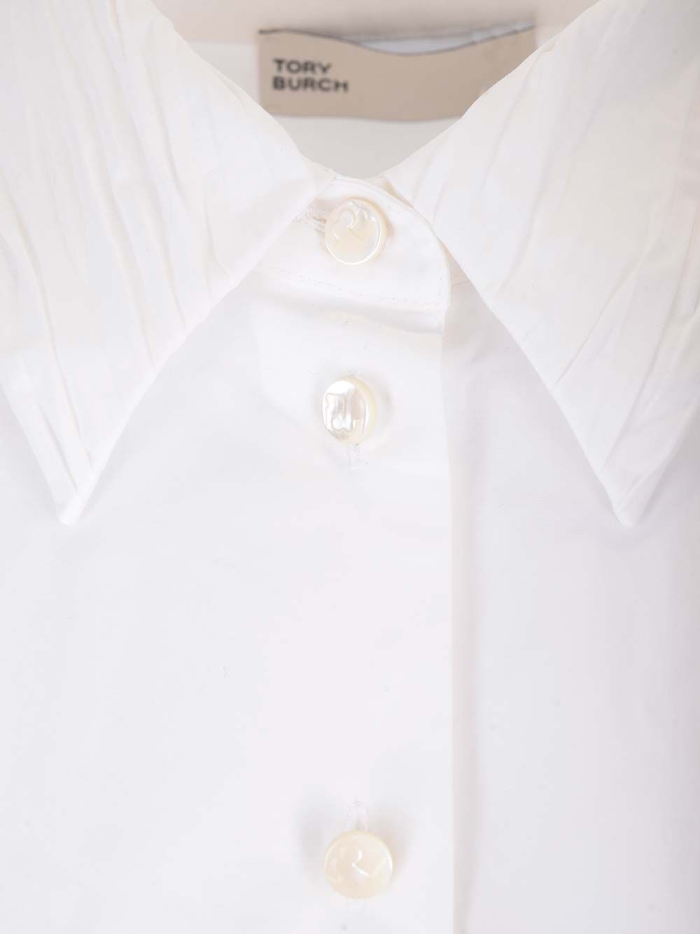 crimped collar shirt White Cotton