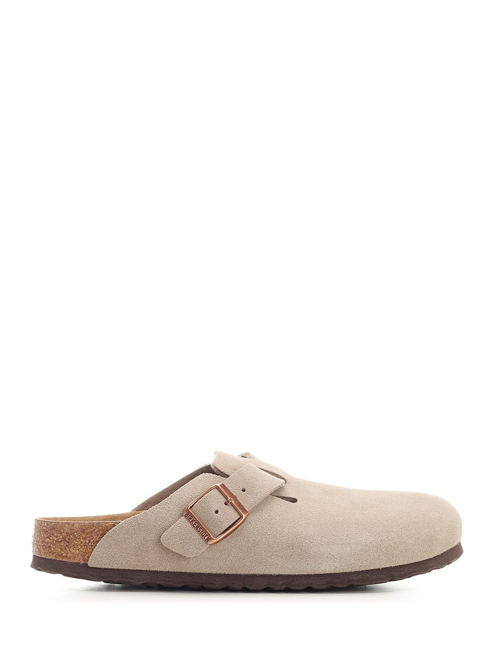 Boston Suede Mules Beige Leather Sandal