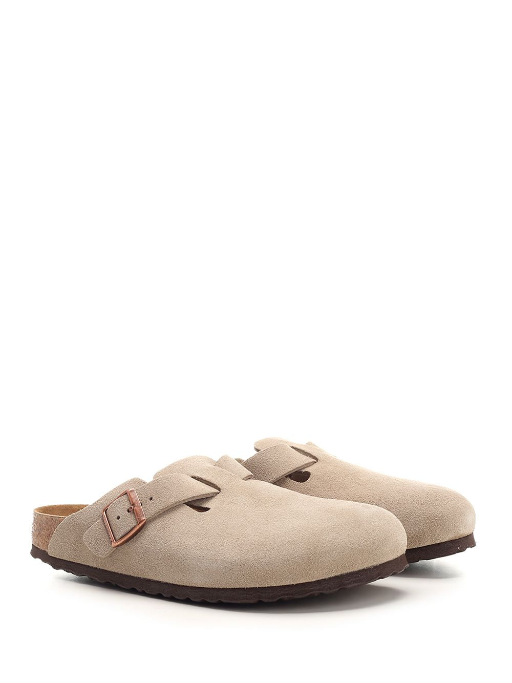 Boston Suede Mules Beige Leather Sandal