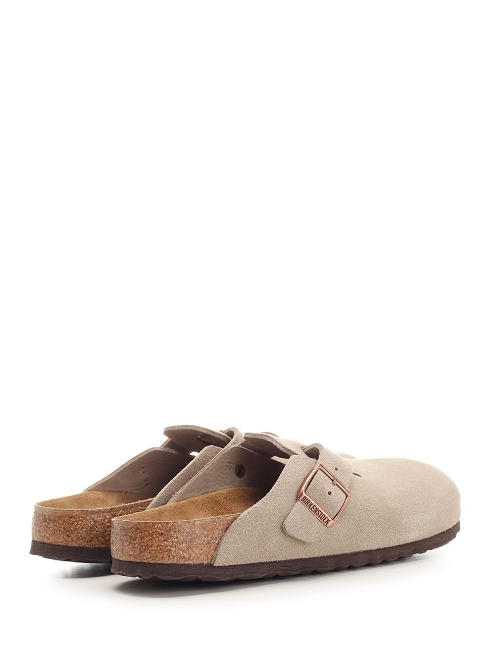 Boston Suede Mules Beige Leather Sandal
