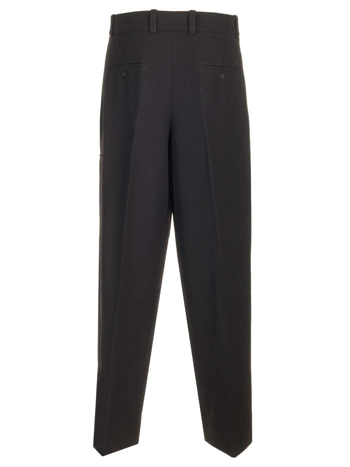 virgin wool trousers Black