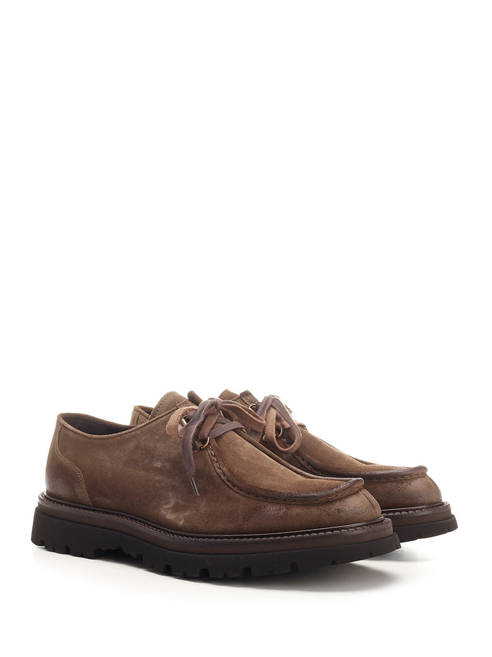 suede tank paraboot Brown Leather Lace-up Shoes