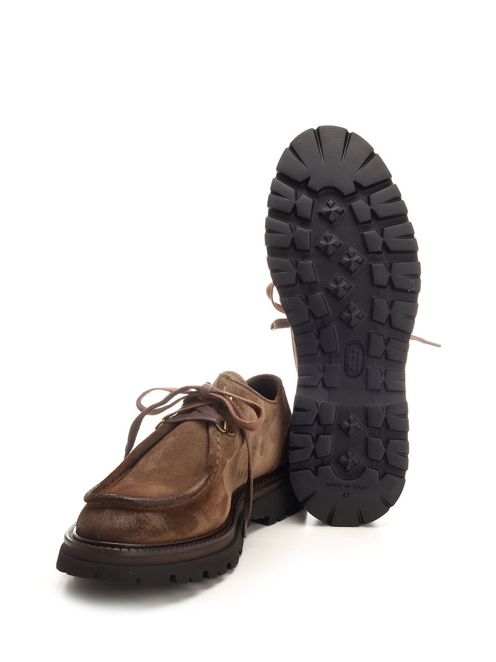 suede tank paraboot Brown Leather Lace-up Shoes