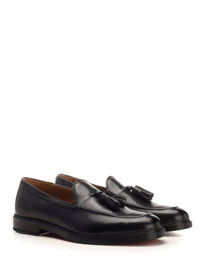 Moccasin With Tassels Black Leather Loafers