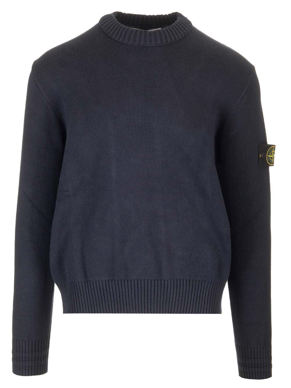 Winter cotton crewneck sweater Blue Co Ee Knitwear